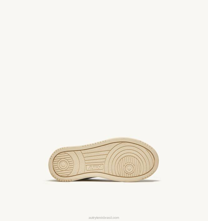 criança tênis baixo medalhista em couro branco e rosa Autry 86XF313 - Image 4