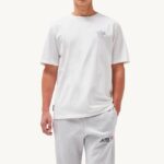 homens camiseta branca decote careca com estampa liberty Autry 86XF117