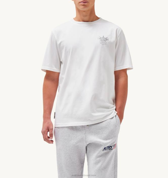homens_camiseta_branca_decote_careca_com_estampa_liberty_autry_86xf117.jpg homens camiseta branca decote careca com estampa liberty Autry 86XF117 - Image 1