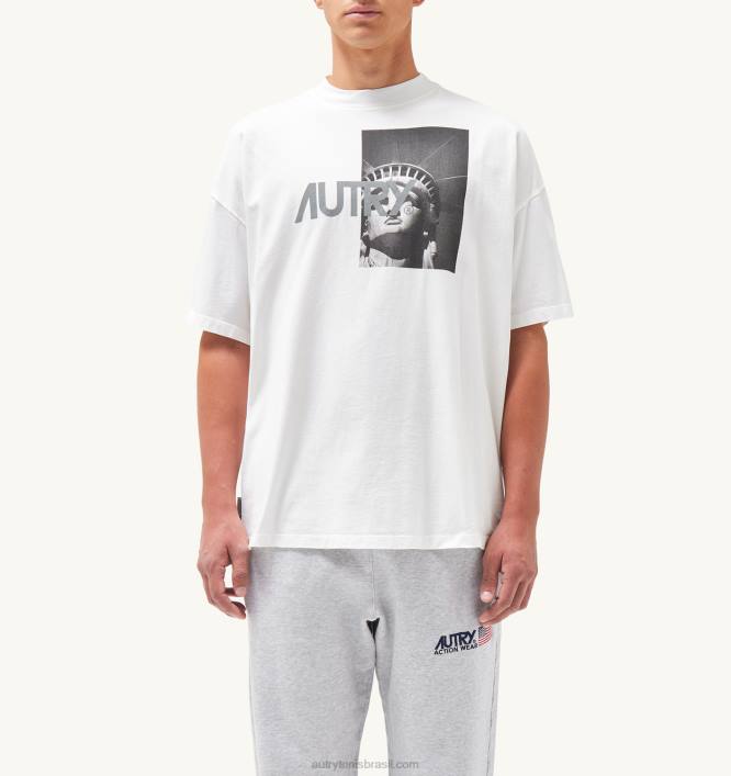homens_camiseta_branca_decote_careca_com_foto_liberty_autry_86xf111.jpg homens camiseta branca decote careca com foto liberty Autry 86XF111 - Image 1