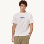homens camiseta decote careca com logo icônico branca Autry 86XF105