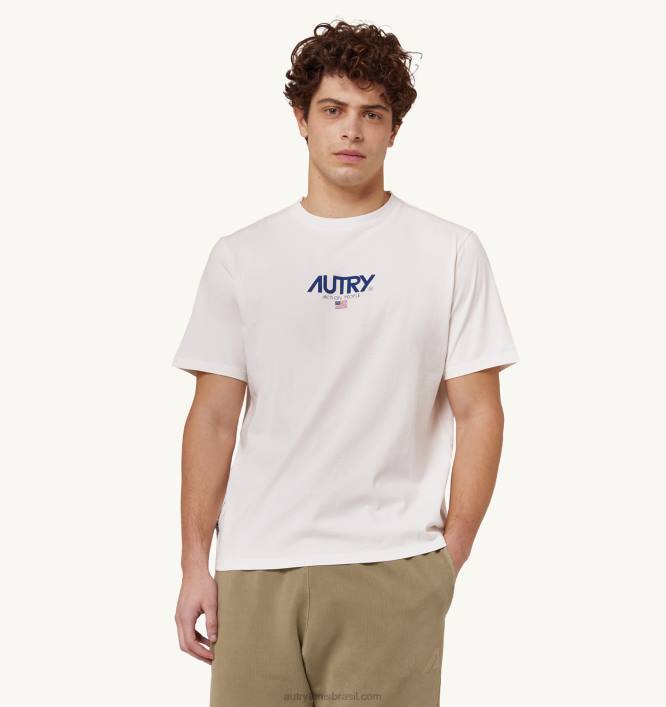 homens_camiseta_decote_careca_com_logo_iconico_branca_autry_86xf105.jpg homens camiseta decote careca com logo icônico branca Autry 86XF105 - Image 1