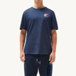 homens camiseta icônica decote careca azul Autry 86XF109