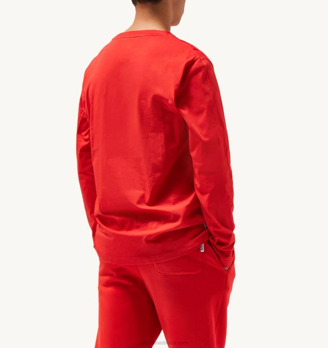 homens camiseta manga longa gola redonda com logo icônico vermelho Autry 86XF120 - Image 3