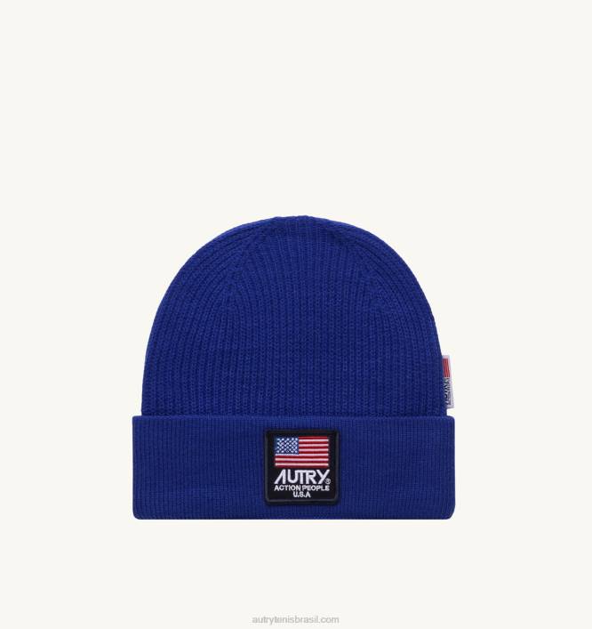 homens_gorro_com_patch_de_logo_azul_autry_86xf137.jpg homens gorro com patch de logo azul Autry 86XF137 - Image 1
