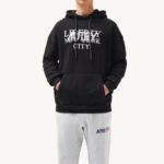 homens moletom com capuz preto com estampa liberty Autry 86XF110