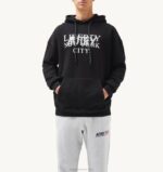 homens moletom com capuz preto com estampa liberty Autry 86XF110