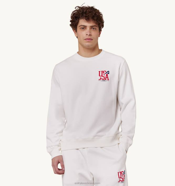 homens_moletom_com_logo_iconico_decote_careca_branco_autry_86xf91.jpg homens moletom com logo icônico decote careca branco Autry 86XF91 - Image 1