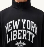 homens moletom preto com meio zíper e foto liberty Autry 86XF116 - Image 4