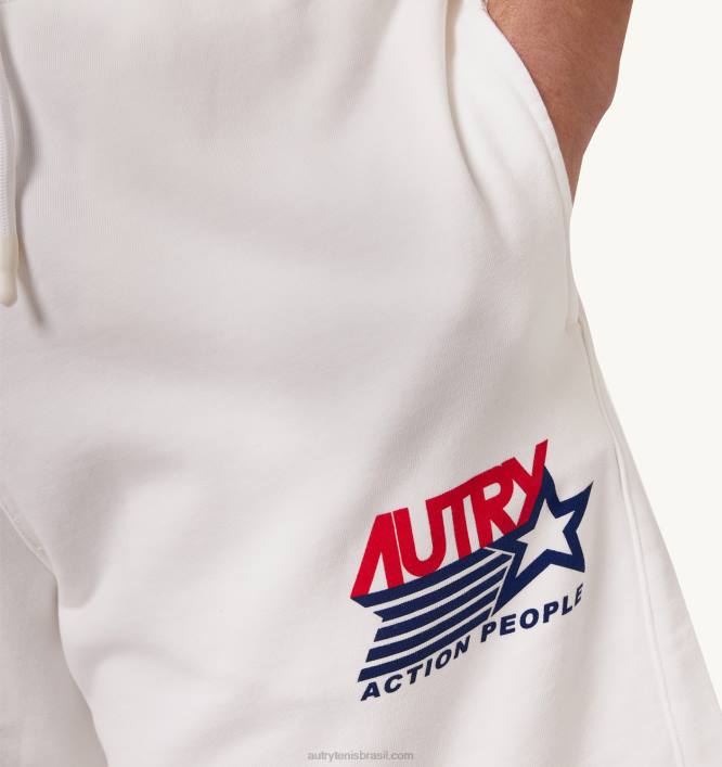 homens shorts com logotipo icônico branco Autry 86XF126 - Image 4