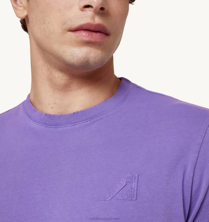 homens supervintage camiseta decote careca roxa Autry 86XF98 - Image 3