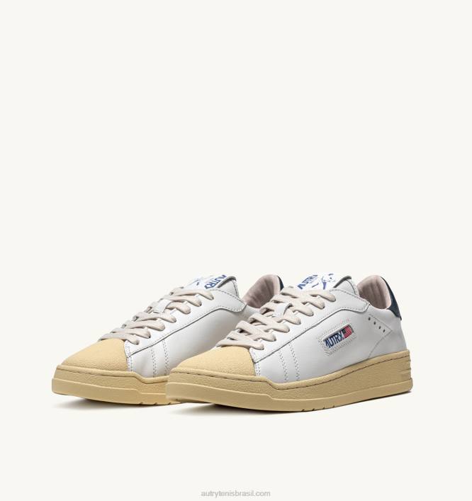 homens tênis baixo bob lutz em couro branco e azul Autry 86XF89 - Image 2