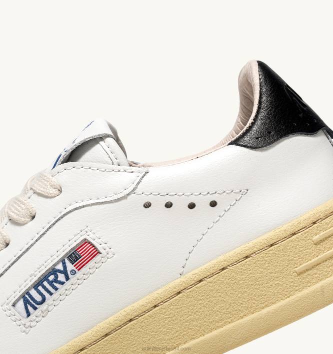 homens tênis baixo bob lutz em couro branco e preto Autry 86XF90 - Image 6