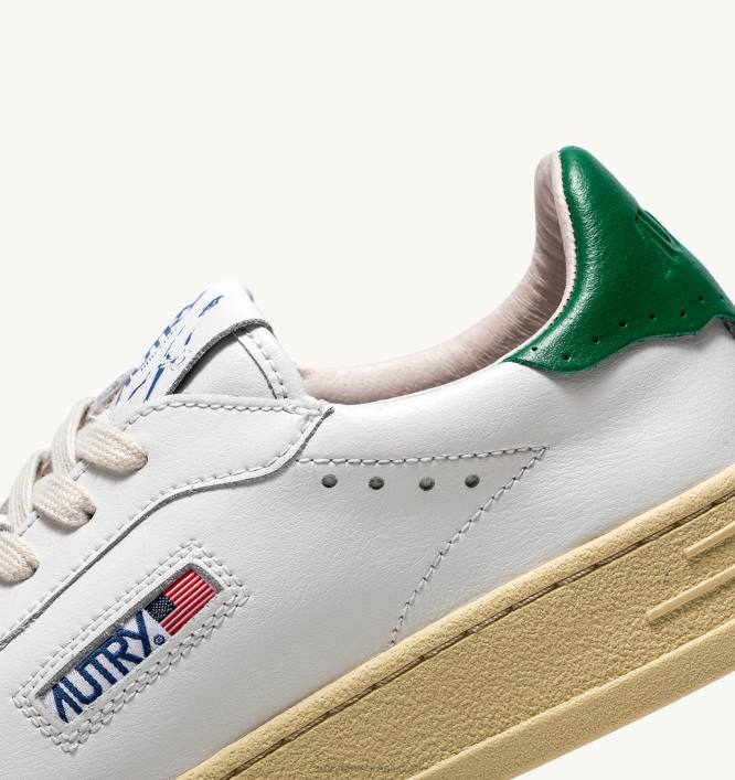 homens tênis baixo bob lutz em couro branco e verde Autry 86XF87 - Image 6