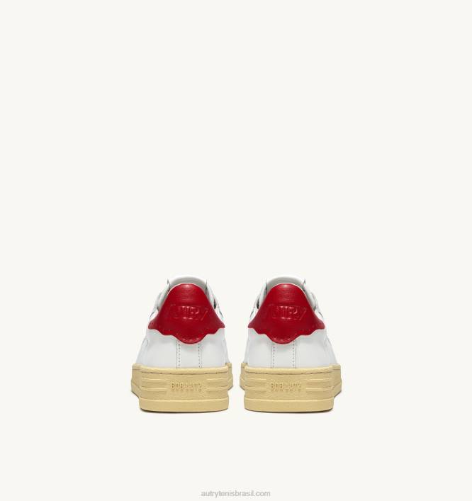 homens tênis baixo bob lutz em couro branco e vermelho Autry 86XF88 - Image 3