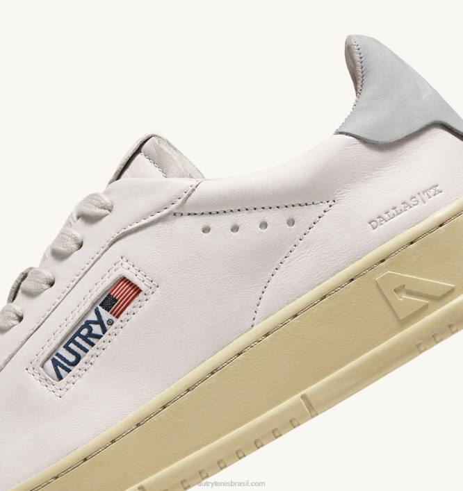 homens tênis baixo dallas em couro e couro nobuck branco Autry 86XF77 - Image 6