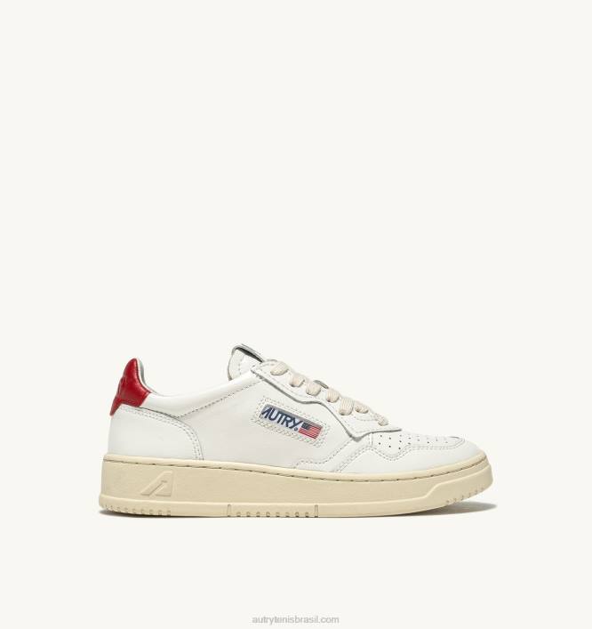 homens_tenis_baixo_medalhista_em_couro_branco_vermelho_autry_86xf3.jpg homens tênis baixo medalhista em couro branco vermelho Autry 86XF3 - Image 1