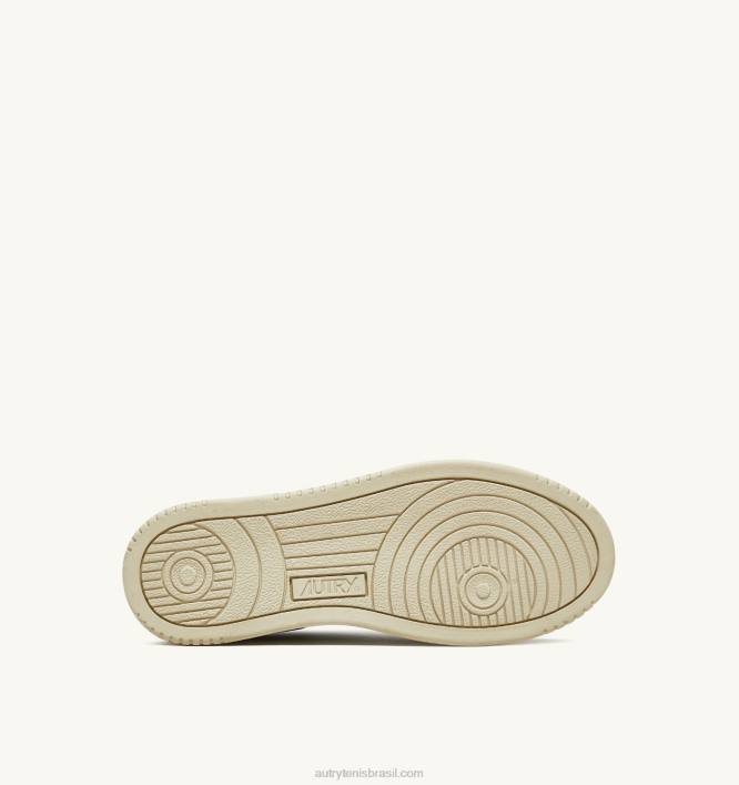 homens tênis baixo medalhista em pele de cabra macia verde cel Autry 86XF42 - Image 4