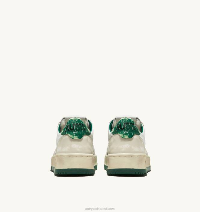 homens tênis cano baixo super vintage em couro branco marfim e verde Autry 86XF64 - Image 3