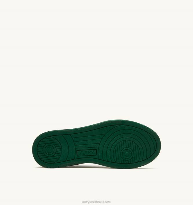 homens tênis cano baixo super vintage em couro branco marfim e verde Autry 86XF64 - Image 4