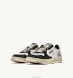 homens tênis cano baixo super vintage em couro branco preto e prata Autry 86XF29 - Image 2