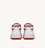 homens tênis mid aberto em couro branco vermelho Autry 86XF85 - Image 3