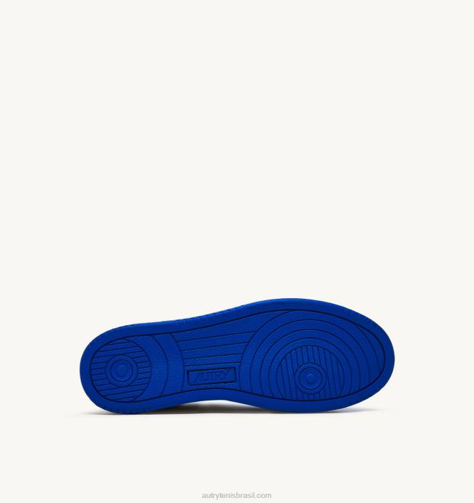 homens tênis mid medalist bicolor em couro branco e azul príncipe Autry 86XF24 - Image 4