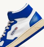 homens tênis mid medalist bicolor em couro branco e azul príncipe Autry 86XF24 - Image 6