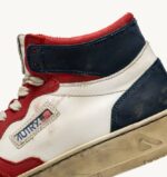 homens tênis super vintage medalist mid em couro branco vermelho azul Autry 86XF33 - Image 6