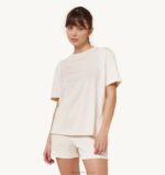 mulheres academia de tênis camiseta decote careca branco marfim Autry 86XF288