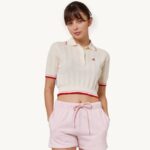 mulheres camisa pólo de tênis de malha de algodão Autry 86XF295