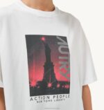 mulheres camiseta branca decote careca com foto liberty Autry 86XF297 - Image 4