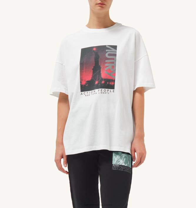 mulheres_camiseta_branca_decote_careca_com_foto_liberty_autry_86xf297.jpg mulheres camiseta branca decote careca com foto liberty Autry 86XF297 - Image 1