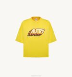 mulheres camiseta com logotipo aeróbico amarelo Autry 86XF287 - Image 4