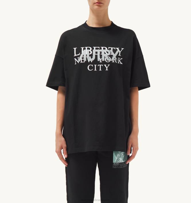 mulheres_camiseta_decote_careca_com_estampa_liberty_preta_autry_86xf300.jpg mulheres camiseta decote careca com estampa liberty preta Autry 86XF300 - Image 1