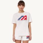 mulheres camiseta decote careca com logo icônico branca Autry 86XF283