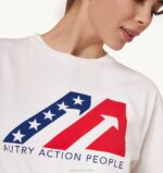 mulheres camiseta decote careca com logo icônico branca Autry 86XF283 - Image 3
