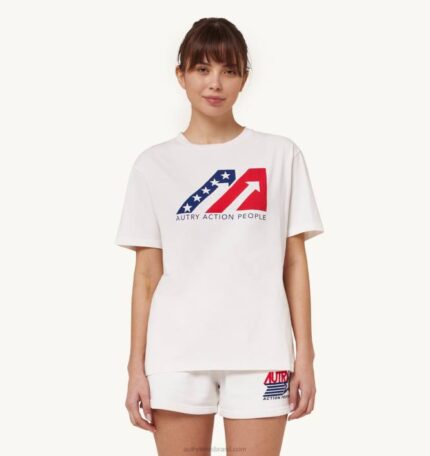 mulheres camiseta decote careca com logo icônico branca Autry 86XF283