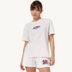 mulheres camiseta decote careca com logo icônico branca Autry 86XF289