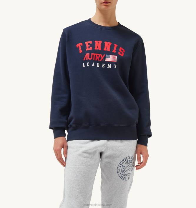 mulheres_iconico_moletom_com_logo_de_tenis_azul_autry_86xf298.jpg mulheres icônico moletom com logo de tênis azul Autry 86XF298 - Image 1