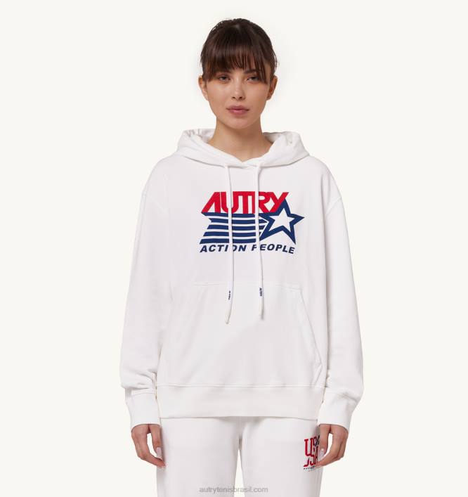 mulheres_moletom_com_capuz_branco_com_logo_iconico_autry_86xf278.jpg mulheres moletom com capuz branco com logo icônico Autry 86XF278 - Image 1