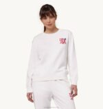 mulheres moletom com logo icônico decote careca branco Autry 86XF281
