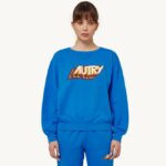 mulheres moletom gola redonda com logo aeróbico bluette Autry 86XF277