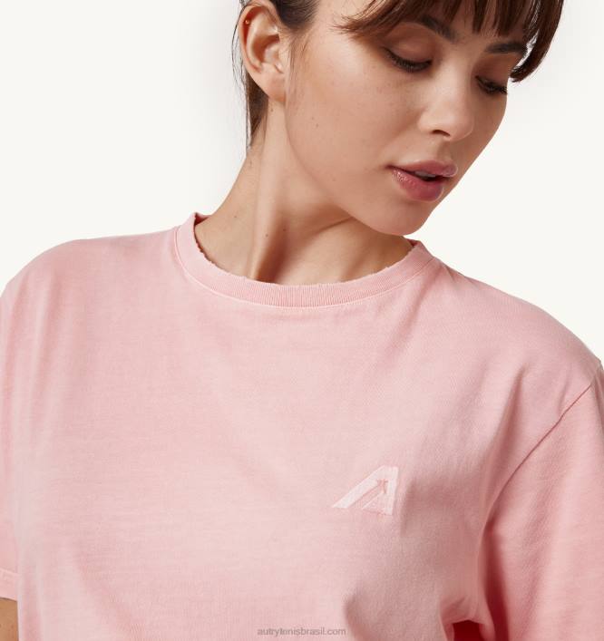 mulheres supervintage camiseta decote careca rosa Autry 86XF279 - Image 3