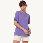 mulheres supervintage camiseta decote careca roxa Autry 86XF285