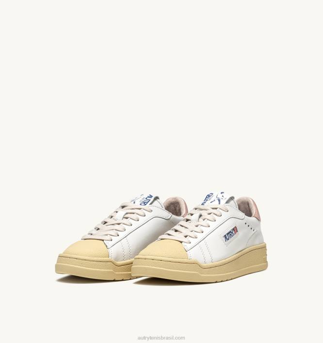 mulheres tênis baixo bob lutz em couro branco e rosa Autry 86XF272 - Image 2