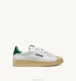 mulheres tênis baixo bob lutz em couro branco verde Autry 86XF270