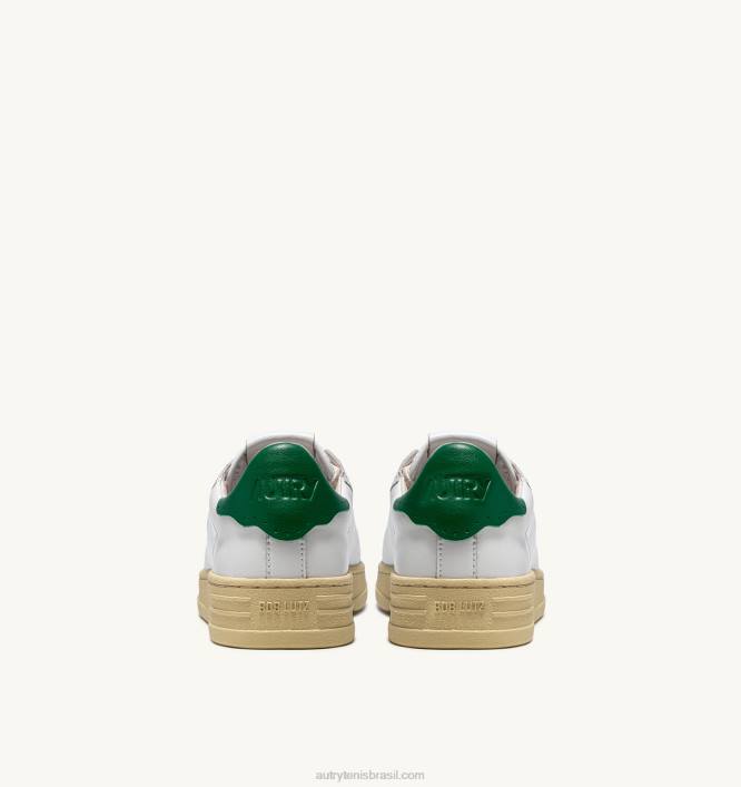 mulheres tênis baixo bob lutz em couro branco verde Autry 86XF270 - Image 3