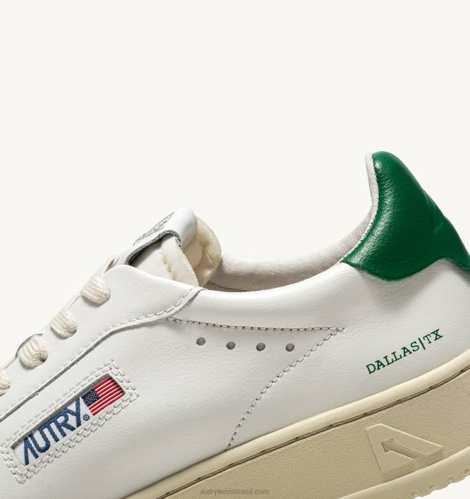 mulheres tênis baixo dallas em couro branco e amazon Autry 86XF251 - Image 6