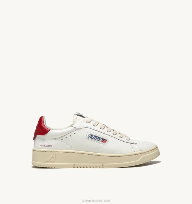 mulheres_tenis_baixo_dallas_em_couro_branco_e_vermelho_autry_86xf260.jpg mulheres tênis baixo dallas em couro branco e vermelho Autry 86XF260 - Image 1